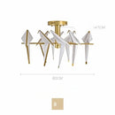 GobekUsa Love Bird Chandelier Lighting - White Gold Designer Lustre for Dining Room