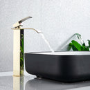 GobekUsa Gold Basin Faucet Single Level Mixer Tap Hot Cold Water Bathroom Sink Tap