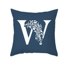 GobekUsa Blue Letter Pillowcase Solid Color Fleece Sofa Cushion, 45x45CM