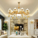 GobekUsa Gold Crystal LED Chandelier: Elegant Lighting for Living Room, Hotel, or Villa Hall