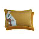 GobekUsa Court Puppy Print Fur Fringed Bolster Pillowcase Decorative Throw Pillow Cover