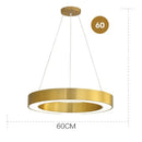 GobekUsa Gold Copper Pendant Lights Nordic LED Hanging Lamp Modern Circle Ring Suspension