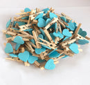 GobekUsa 50-Pack Romantic Heart Shape Wood Clips for Home Décor and Parties