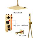 GobekUsa Gold 12" Digital Display Rainfall Shower Faucet with Single Lever Control