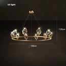 GobekUsa Crystal Copper Round Chandelier: Elegant LED Suspension Lamp for Dinning Room