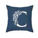 GobekUsa Blue Letter Pillowcase Solid Color Fleece Sofa Cushion, 45x45CM