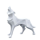 GobekUsa Geometric Wolf Statue Resin Abstract Animal Figurine Home Office Decor Sculpture