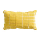 GobekUsa Cotton Woven Check Yellow Grey Ivory Cushion Cover for Home Living Room