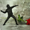 GobekUsa Bansky Flower Thrower Sculpture: Modern Office & Home Decor