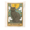 GobekUsa Cat Divination Tarot Card Tapestry Moon Phase Wall Hanging Décor