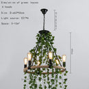 GobekUsa Green Leaf Chandelier: Multi Heads Simulation for Bar, Milk Tea Shop, Corridor Lighting
