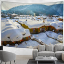 GobekUsa Christmas Snow House Tapestry Wall Hanging Landscape Art Home Decor