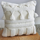 GobekUsa Ivory Tufted Tassel Cushion Cover - Netural Boho Style for Home Decor