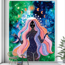 GobekUsa Boho Girl Tapestry: Hippie Yoga Mat, Sofa Blanket, Home Decor Art