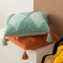 GobekUsa Diamond Tassel Cushion Cover 45x45cm White Yellow Green Handmade Sofa Bed