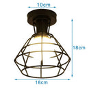 GobekUsa Iron Cage Ceiling Light Modern Nordic Retro Black Loft E27 Home Lighting