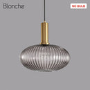 GobekUsa LED Gold Chandelier Stained Glass Pendant Lamps for Home Decoration