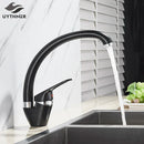 GobekUsa Brass Black Kitchen Sink Faucet Single Handle Swivel Spout Mixer Tap