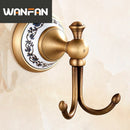 GobekUsa Antique Bronze Ceramic Robe Hook Wall Mounted Coat Hook Bathroom Accessories