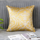 GobekUsa Gold Geometry Cut Velvet Embroidered Lumbar Pillow Cover Chic Style 35x50cm