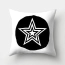GobekUsa Geometric Star Print Pillow Cover for Home Decor - Black & White Square Texture