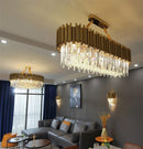 GobekUsa Golden Stainless Steel K9 Crystal Chandelier for Elegant Dining Room Lighting