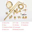 GobekUsa Gold Shower Faucet Set with 8" Rainfall Shower Head and Hand Shower