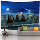 GobekUsa Camel Starlight Oil Painting Tapestry Wall Hanging - Christmas Boho Psychedelic Home Decor