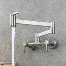 GobekUsa Black Brass Pot Filler Tap, Foldable Kitchen Faucet with Rotate Spout