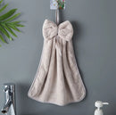 GobekUsa Bowknot Coral Velvet Microfiber Hand Towels: Soft, Quick Dry, Absorbent Cleaning Cloth