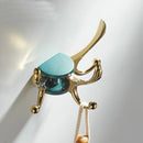 GobekUsa Green Gold Zinc Alloy Coat Hook Wall Hanging Single Hook for Bathroom or Door