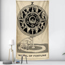 GobekUsa Black & White Tarot Witchcraft Tapestry | Bohemian Hippie Mandala Wall Decor