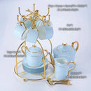 GobekUsa Bone China Coffee Set Tea Luxury Porcelain Set with Teapot and Cups