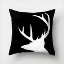 GobekUsa Black White Flocking Pillowcase 45*45cm Fashion Living Room Sofa Cushion