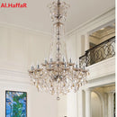 GobekUsa Large Stair Crystal Chandelier 15 Arms Gold/Silver K9 Crystal Luxury Light