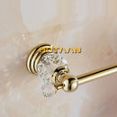 GobekUsa Golden Crystal Single Towel Bar - Stainless Steel Bathroom Rack
