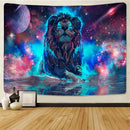 GobekUsa Lion Tapestry African Grassland Animals Cartoon Wall Hanging Blanket
