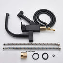 GobekUsa Dual Spout Black Kitchen Faucet with Pull Out Spray Mixer