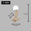 GobekUsa Cartoon Matchstick Man Wall Lamp for Kids Room and Home Decor