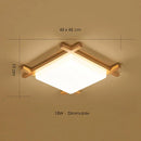 GobekUsa Japanese Wood Ceiling Light Tatami Lamp Flush Mount Living Room Bedroom Square
