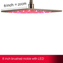 GobekUsa 16" Square LED Light Rainfall Shower Head - Color Changing Brass Showerhead