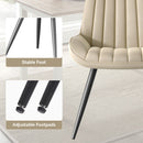 Upholstered Ribbed Dining Chairs, Set of 4 — Ergonomic Modern Fabric