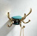 GobekUsa Green Gold Zinc Alloy Coat Hook Wall Hanging Single Hook for Bathroom or Door