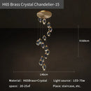 GobekUsa Crystal Diamond Chandelier for Duplex Building Stairwell Loft Pendant Lighting