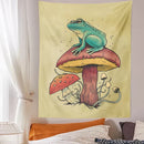 GobekUsa Frog Mushroom Psychedelic Tapestry Wall Hanging