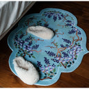GobekUsa Grape Vine Chinoiserie Carpet Door Mat in Teal