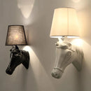 GobekUsa Horse Wall Lamp: Retro Resin Light for Living Room, Bedroom, or Hotel Corridors