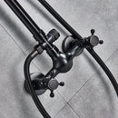 GobekUsa Black Bronze Shower Faucet Set with 8" Rain Shower Head & Hand Shower