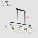 GobekUsa LED Glass Ball Branch Chandelier | Modern Firefly Art Decor Lighting
