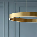 GobekUsa LED Chandelier: Round Rings Pattern, Gold, Modern Design for Living, Dining, Bedroom, Kitchen.